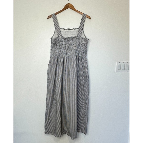 Everlane Gauze Smocked Dress Size XL Stripe Organic Cotton Sundress - Picture 10 of 11